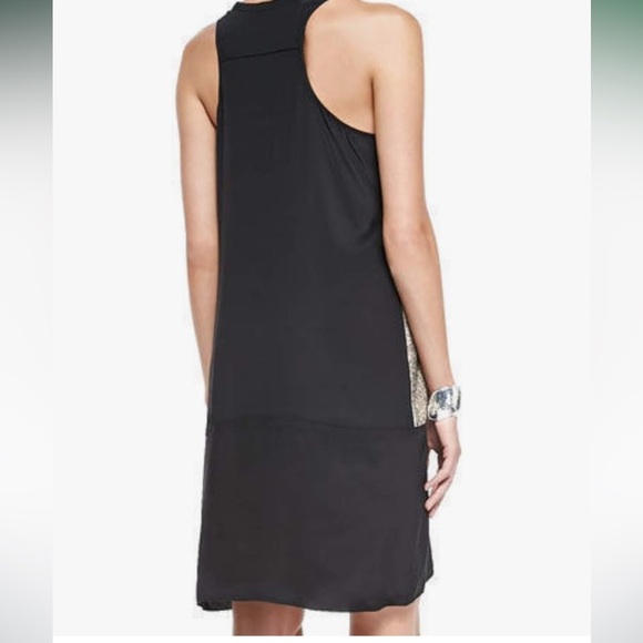 Eileen Fisher Round Neck Shift Silk sequin dress - Picture 3 of 13